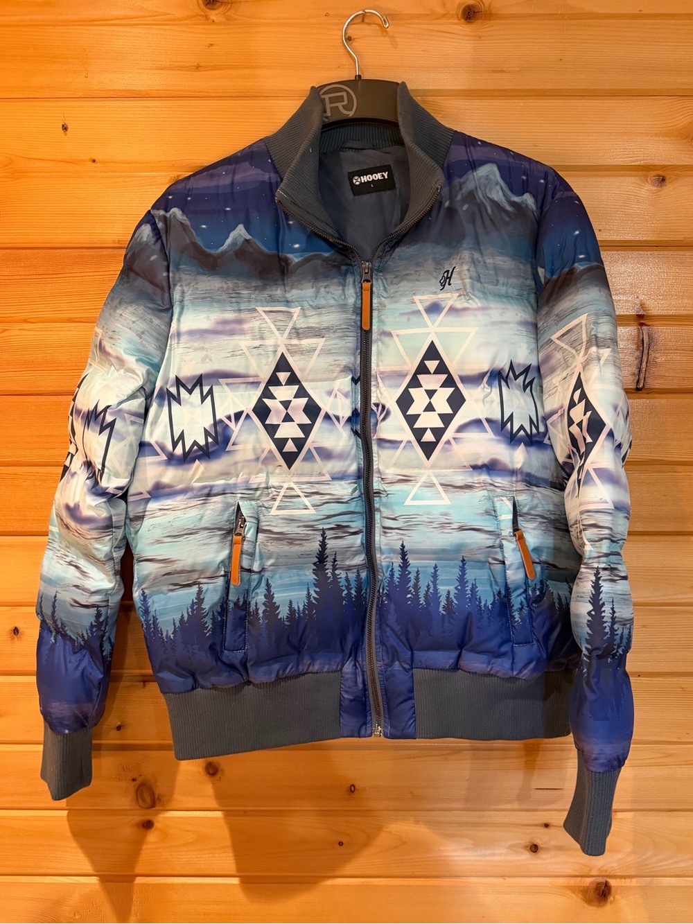 Hooey Women’s Western Aztec Scenic Bomber Jacket Size L NWOT